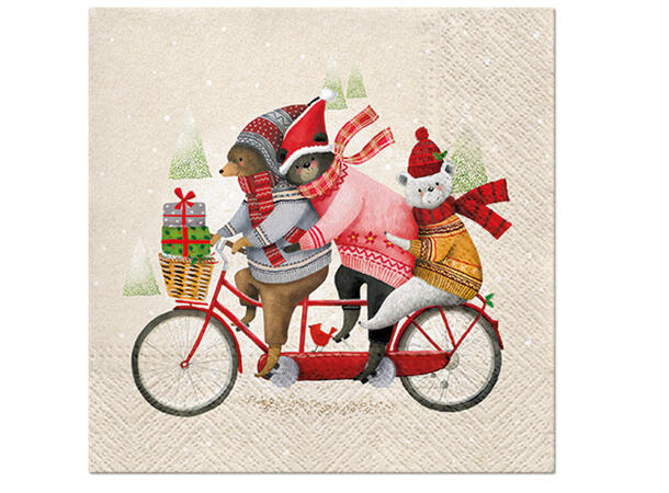 Serviett lunsj 20 stk Bears Family 3 lag 33x33cm 