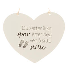Skilt hjerte lite Sette spor etter seg 13x11cm Metall