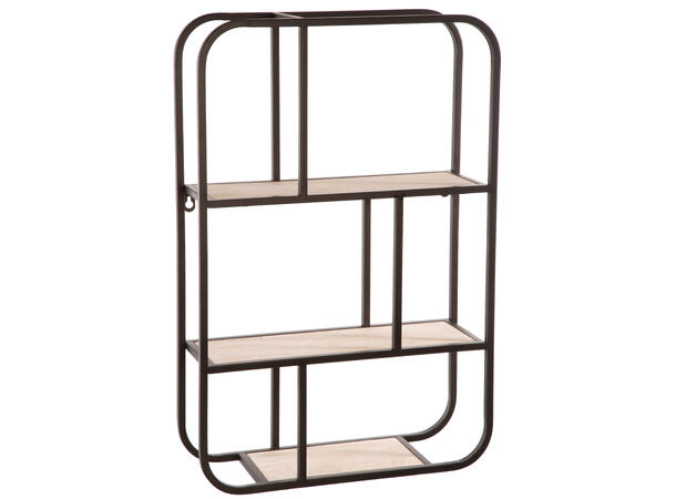 Hylle metall sort m/tre 40x12x60cm 