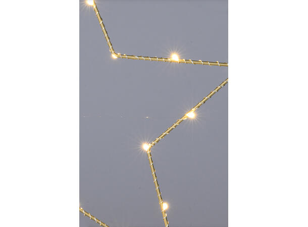 Stjerne metall gull LED-lys 45cm Batteri:3xAA 