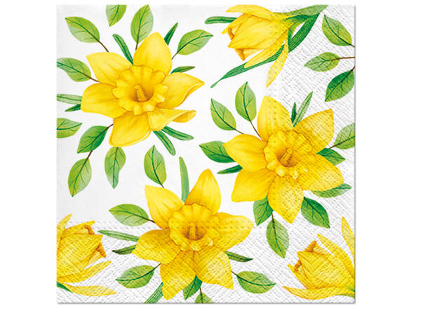 Serviett Daffodils in Bloom Lunsjserviett 20 stk 3-lags 33x33cm 