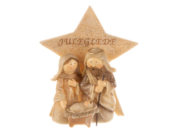 Krybbesett Juleglede natur/brun  h:11cm 