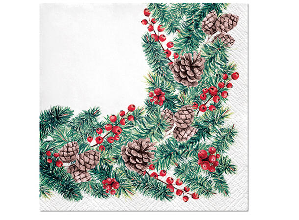 Serviett Winter Branches Lunsjserviett 20 stk 3-lags 33x33cm 