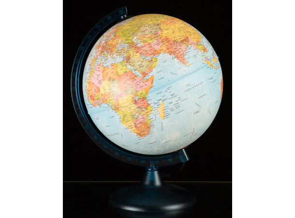Globus stjernebilder med LED lys 25cm Plastfot med LED lys norsk tekst 