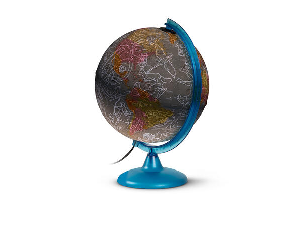 Globus stjernebilder med LED lys 25cm Plastfot med LED lys norsk tekst 