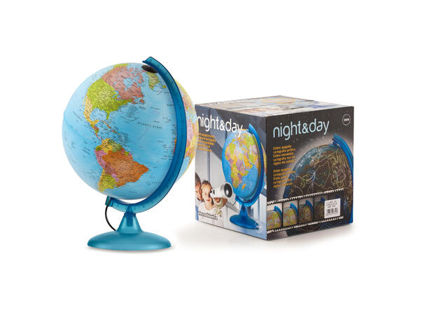 Globus stjernebilder med LED lys 25cm Plastfot med LED lys norsk tekst 