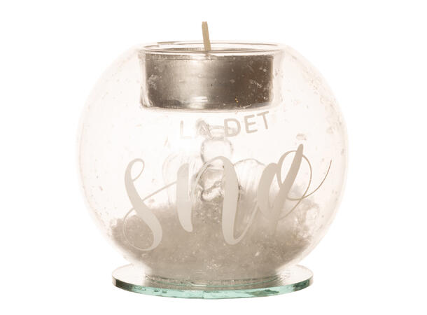 Kule glass telys engel Snø 8x7cm s/2 Med speil i bunn / Gaveeske med 2 stk 
