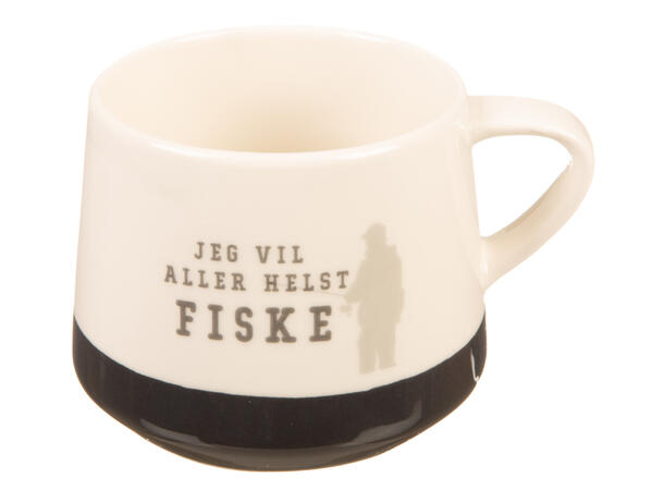 Krus Jeg vil aller helst fiske...blå 275ml 270g D:8/9,5cm H:7,5cm 