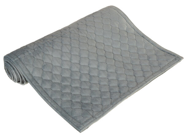 Løper bikube velur lys blå 33x100cm 