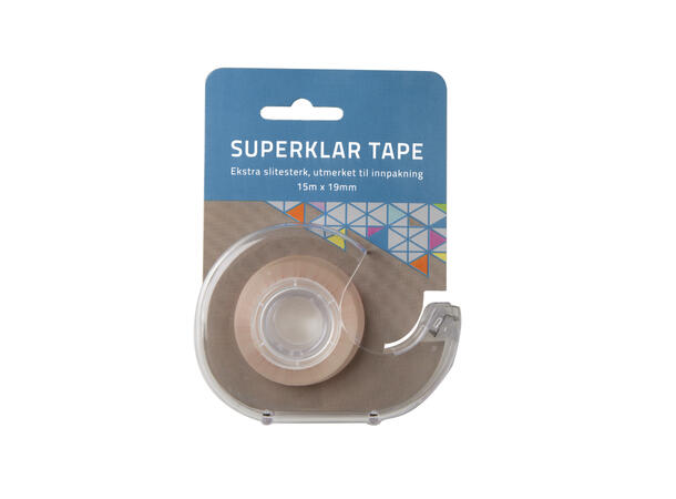Tape superklar m/dispenser 19mm x 15m 