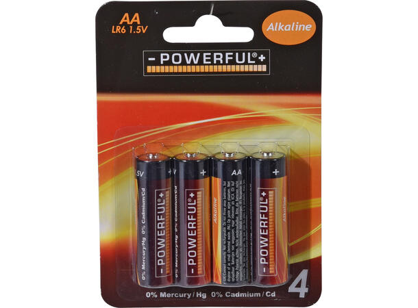 Batteri Alkalisk AA LR6 cadiumfri 4stk Blisterpakning Alkaline 