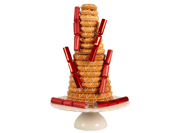 Smell bon-bon rød metallic 6stk 2ass Forpk 6stk 15cm lange med vits & hatt 