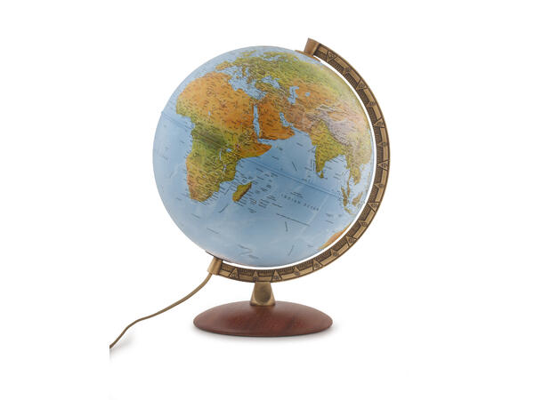 Globus norsk tekst med lys Astra 30cm Trefot, m/ lys 