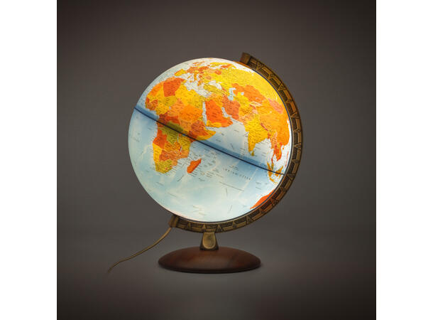 Globus norsk tekst med lys Astra 30cm Trefot, m/ lys 