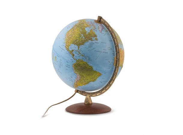 Globus norsk tekst med lys Astra 30cm Trefot, m/ lys 