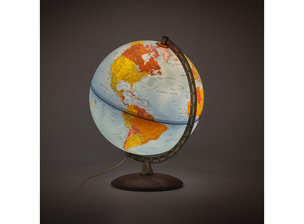 Globus norsk tekst med lys Astra 30cm Trefot, m/ lys 