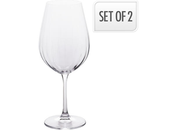 Glass vin stripet krystall 2 stk h:24cm Dia topp:7cm 