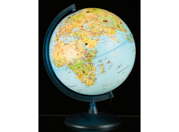 Globus norsk tekst Led lys Safari 30cm Plastfot m/lys, bok m/norsk tekst 