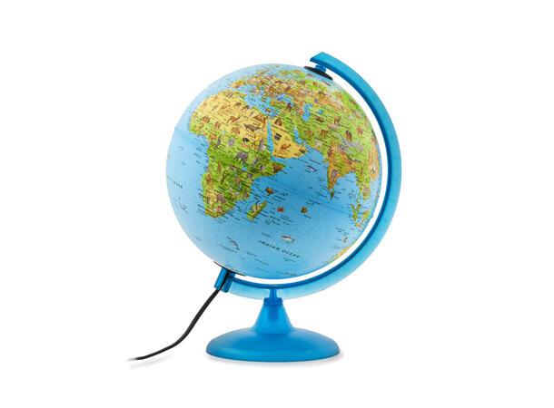 Globus norsk tekst Led lys Safari 30cm Plastfot m/lys, bok m/norsk tekst 