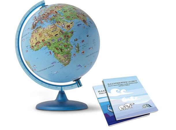 Globus norsk tekst Led lys Safari 30cm Plastfot m/lys, bok m/norsk tekst 