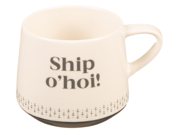 Krus Ship O´hoi...blå/hvit 275ml 270g D:8/9,5cm H:7,5cm 