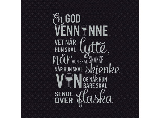 Serviett God venninne sort Lunsjserviett 20 stk 3-lags 33x33cm 