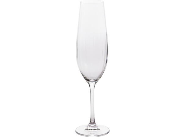 Glass champagne strp.kryst. 2 stk h:25cm Dia topp:4,5cm 