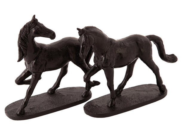 Hest stående sort poly 16,5x14,50cm 2ass 