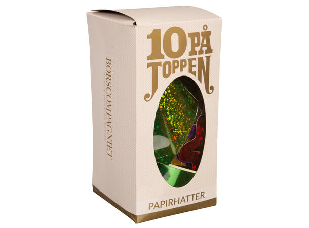 Partyhatt Ti på toppen 10stk i eske Inneholder 10ass bursdagshatter 