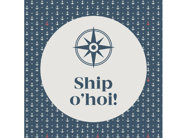 Serviett Ship O´hoi blå Lunsjserviett 20 stk 3-lags 33x33cm 
