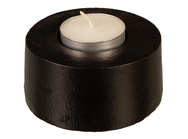 Telysestake metall sort d:8,5cm h:4cm 