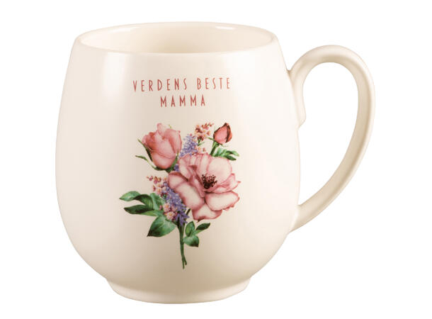 Krus hvit Verdens beste mamma 9,5cm 400ml 300g D:9cm H:9,5cm 