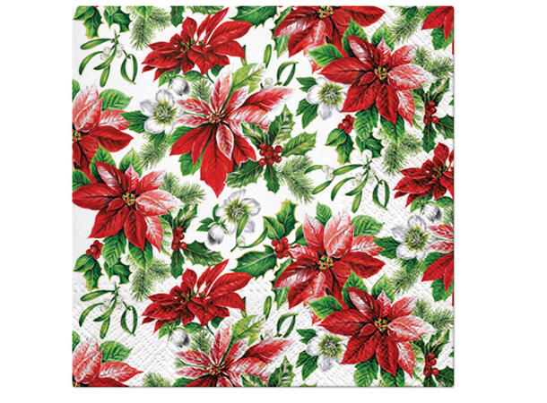 Serviett Glory Poinsettia Lunsjserviett 20 stk 3-lags 33x33cm 