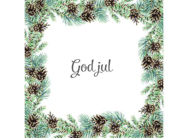Serviett God Jul Kongler Lunsjserviett 20 stk 3-lags 33x33cm 