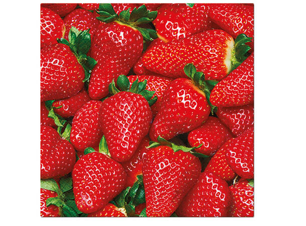 Serviett lunsj 20 stk Raw Strawberries 3 lag 33x33cm 