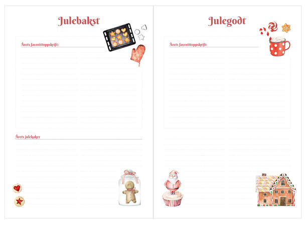 Julens Minnebok 21 x 29 cm, 5 årganger 