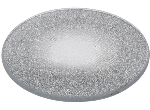 Lysfat glass m/glitter sølv d:20cm 8stk i display 