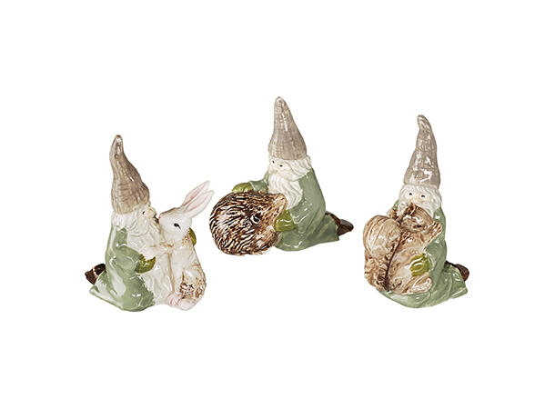 Nisse Skogsnissen mini 5cm 3ass s/3 Keramikk 