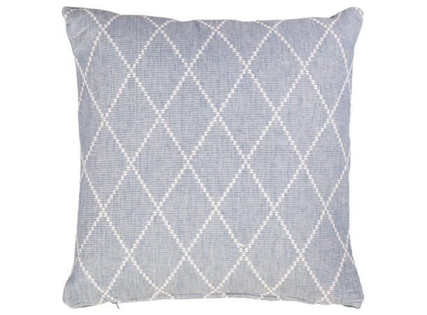 Pute 45x45cm m/trekk Jaquard blå Pute fjær/dun 680gram fyllvekt 