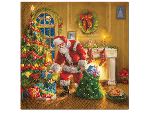 Serviett Santa is Here Lunsjserviett 20 stk 3-lags 33x33cm 