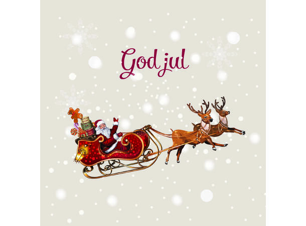 Serviett lunsj 20 stk God Jul Nisseslede 3 lag 33x33cm 