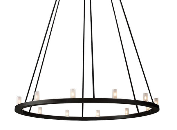 Lampe ufo rund d:90cm metall sort Lyspære:12xG9/G4 1m ledning X 