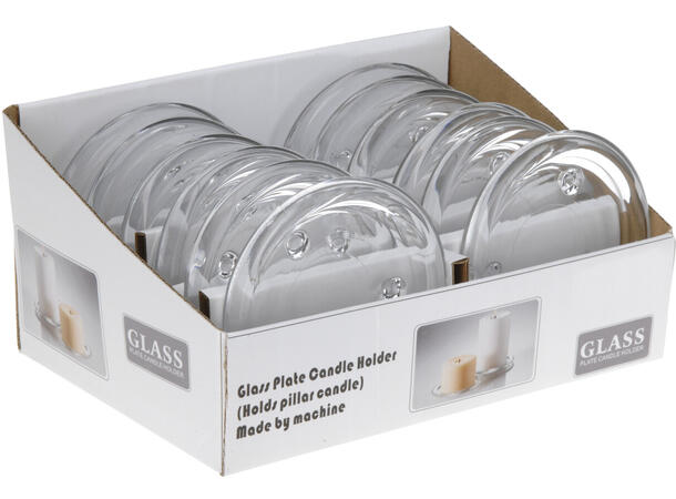 Lysfat glass dia:10,5cm 12stk i display 