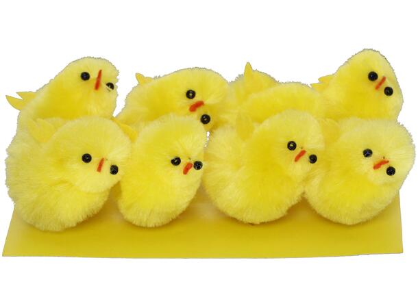 Påske kylling 5,5 cm gule s/8 8 stk i pk Chenille 