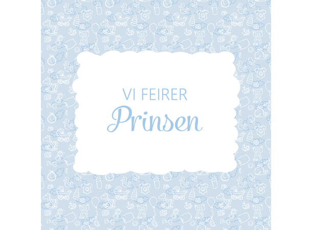 Serviett Prinsen Baby blå Lunsjserviett 20 stk 3-lags 33x33cm 