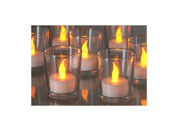 Telys LED varmgult med timer:6/18t s/4 Inkludert Batteri:4xCR2032 