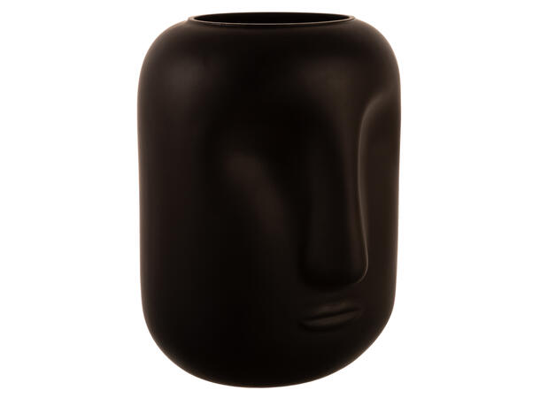 Vase ansikt matt sort 18,5x25cm 