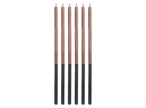 Bursdag lys platinum/rose 14,5cm 6 stk Kakelys 