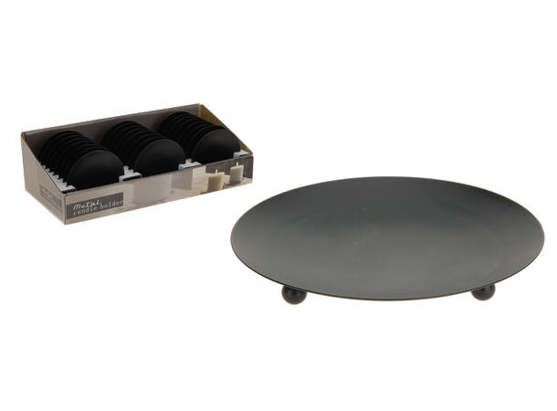 Lysfat metall sort d:8,5cm Display 24stk 