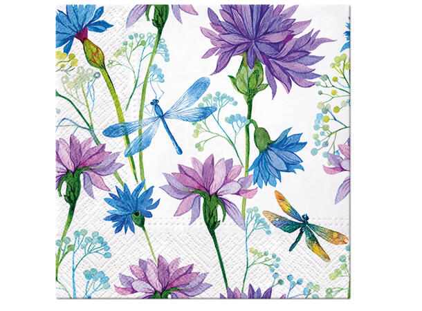 Serviett Flower Dragonfly Lunsjserviett 20 stk 3-lags 33x33cm 